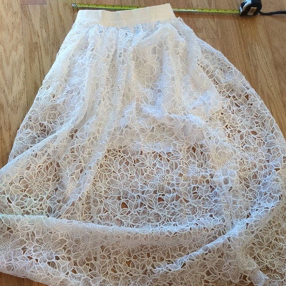 Maje Dresses & Skirts - Maje White Floral Lace A-Line Skirt